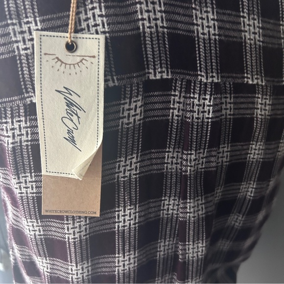 White Crow Rustic Roots sleeveless plaid button up. Wine - Picture 5 of 6